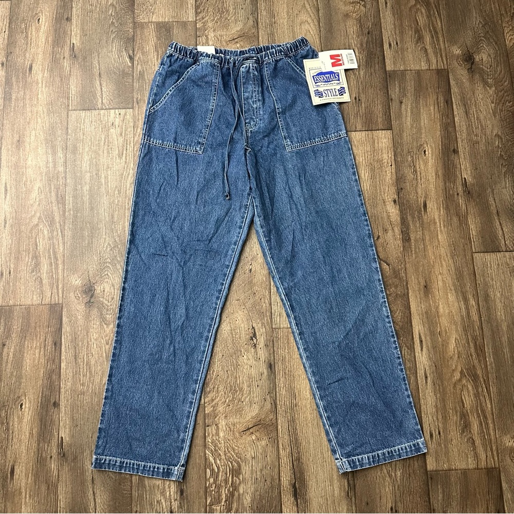 Essentials Style Vintage Y2K Denim Straight Leg High Waist Mom Blue Jeans Size M
